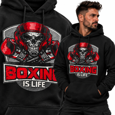 BLUZA Z KAPTUREM SPORTY WALKI BOXING IS LIFE